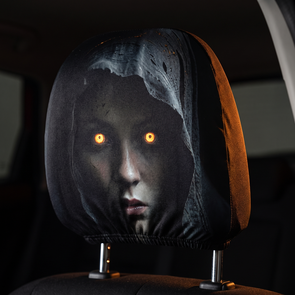 Straszne pokrowce na zagłówki samochodowe – Halloween