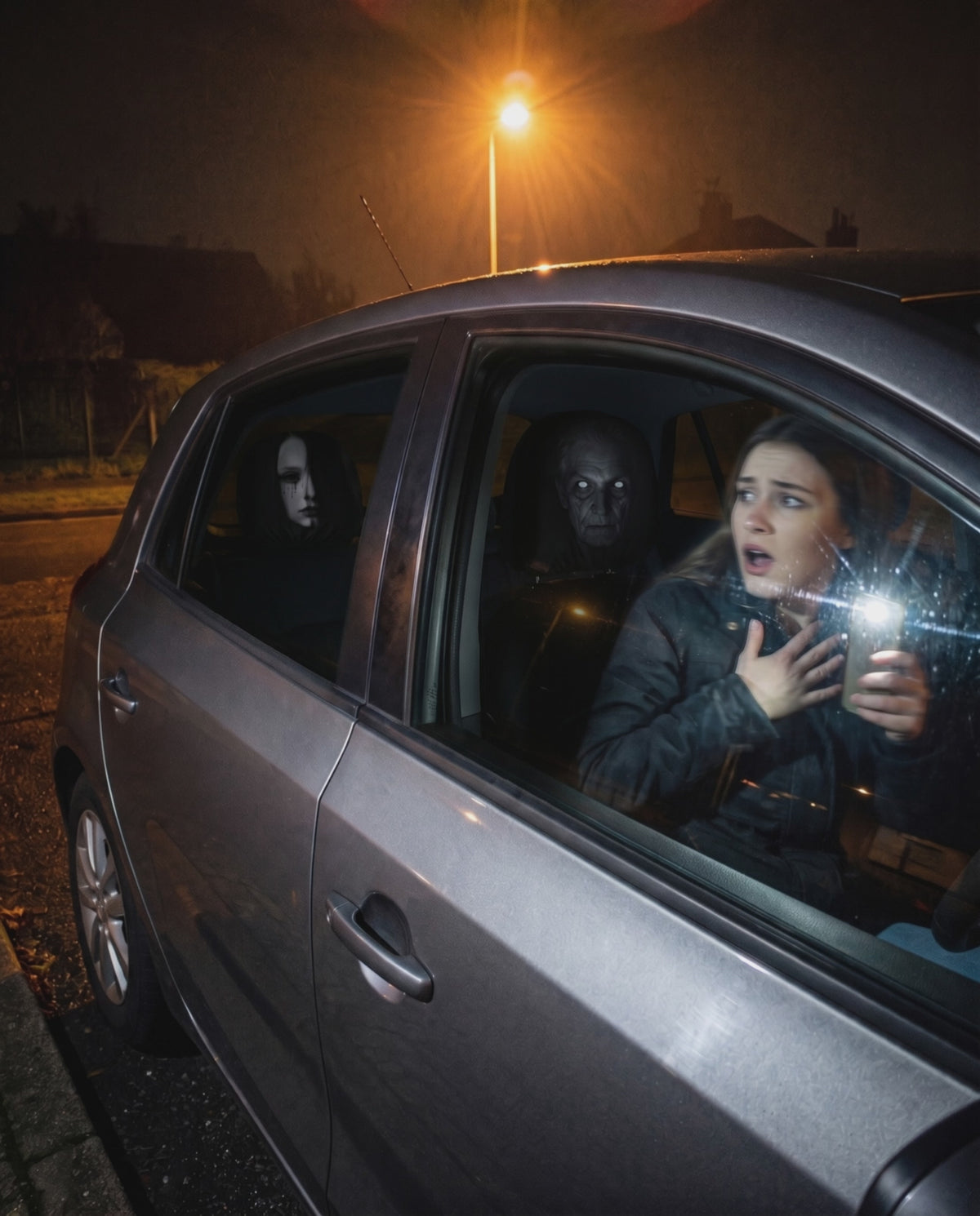 Straszne pokrowce na zagłówki samochodowe – Halloween